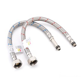 Home Range 2X M10 x 1/2, |9 Lengths|300mm Flexible Tap Connectors, Braided Stainless Steel Flexi for Kitchen & Basin Monobloc Mixer Taps, WRAS Approved, Rust & Corrosion Resistant, 1/2" BSP UK Fitting