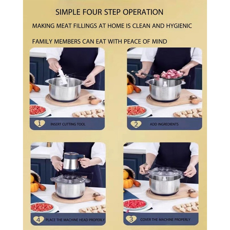 Aptovpvp 5L Food Processing Machine, 500w Powerful Electric Meat Grinder,