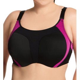 Elila Zaylee High Impact Underwire Sports Bra, 36I, Black Fuschia