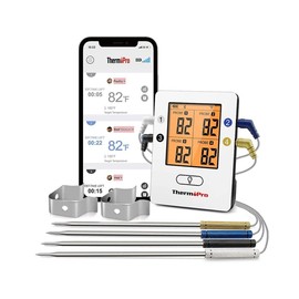 ThermoPro TP25 650ft Wireless BBQ Or Smoker Bluetooth Meat Thermometer 4 Probe