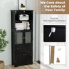 LOKO Tall Bathroom Cabinet, Modern Storage Organizer with Doors &