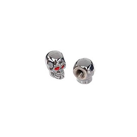 Set of 2 Skull Valve Caps, Chrome