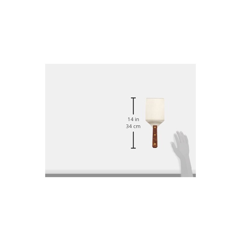 Lamson Wide Hamburger Turner with Riveted Walnut Handle, Stainless Steel,