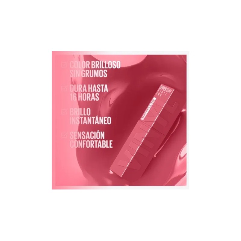 Maybelline Labial Superstay Vinyl Ink 4.2ml, dura 16H, da brillo,