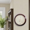 3 in 1 Cherry Round Wood Weather Station 9 Inch