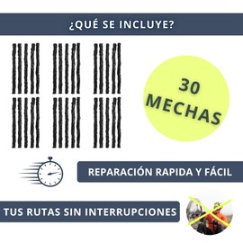 IBRIQO® 30 stoppini di ricambio 3,5 x 50 mm per kit strumento di riparazione punture mtb | ricambio stoppini mtb | stoppini riparazione tubeless mtb e strada | ricambi antiforature bicicletta