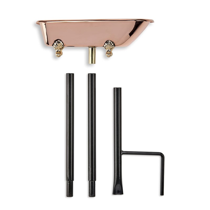 Pure Copper Bird Bath, Featuring Clawfoot Bathtub Design - Polished
