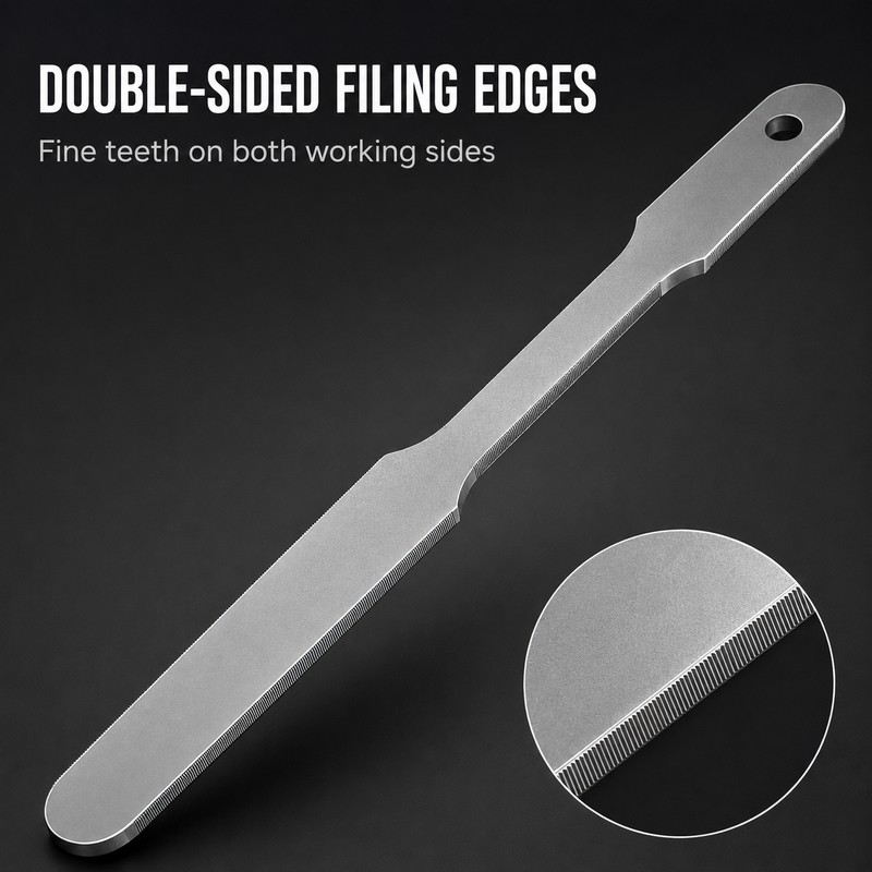 Double-Sided Metal Guitar Fret File with Cleaning Brush for Fret