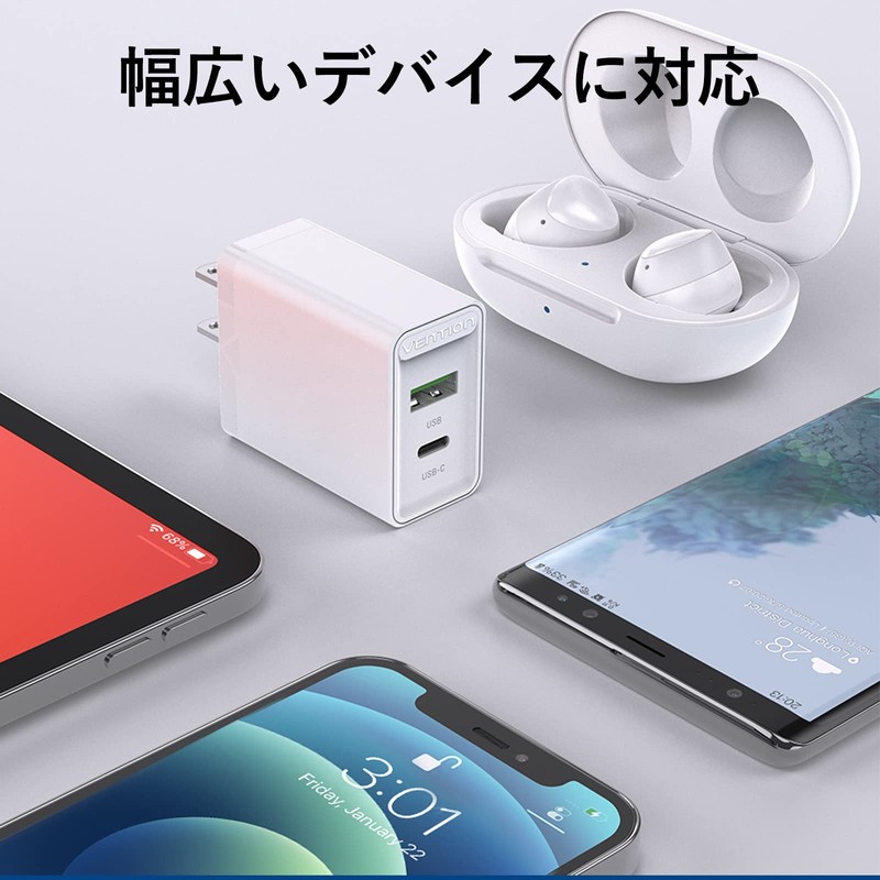 VENTION Rapid Charger, 2 Ports (USB-C 1 Port & 1