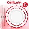 30 Pcs Red Paper Plates(7 Inch & 9 Inch Respectively