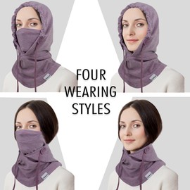 TopAcsy Balaclava Ski Face Mask for Men Women, UV Neck Gaiter Sun Protection, Breathable Face Cover for Winter Outdoor Purple