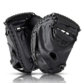 HolyElks Baseball Catchers Mitt 33", Catcher Glove, Baseball Glove, Catchers Mitt for Training and Playing, Right Hand Throw, Adult and Youth Size, Multiple Styles (Black, 33in)