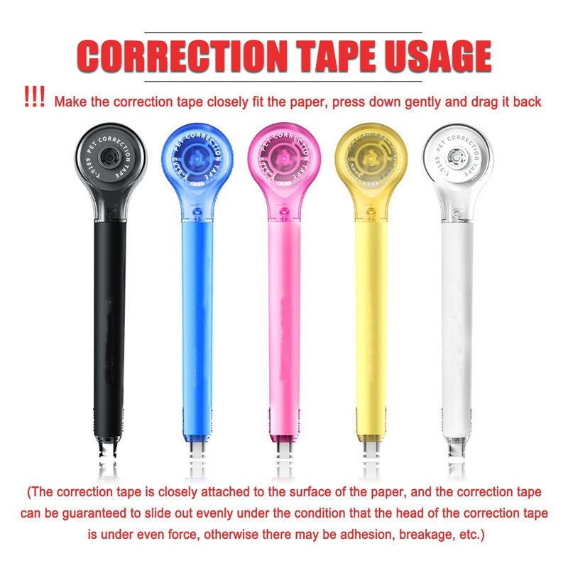 Johiux Pack of 5 Pen Shape Correction Roller, Correction Tape,