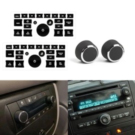 x xotic tech Inner Rear Radio Volume Control Knob Dial Tuner Replacement + 2 Packs Dash Radio Adjust Button Repair Kit Decal Stickers Compatible with Chevy Suburban/Silverado/TraverseGMC Sierra/Yukon