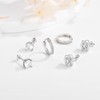 3 Pairs 925 Sterling Silver Earrings for Women Girls Small