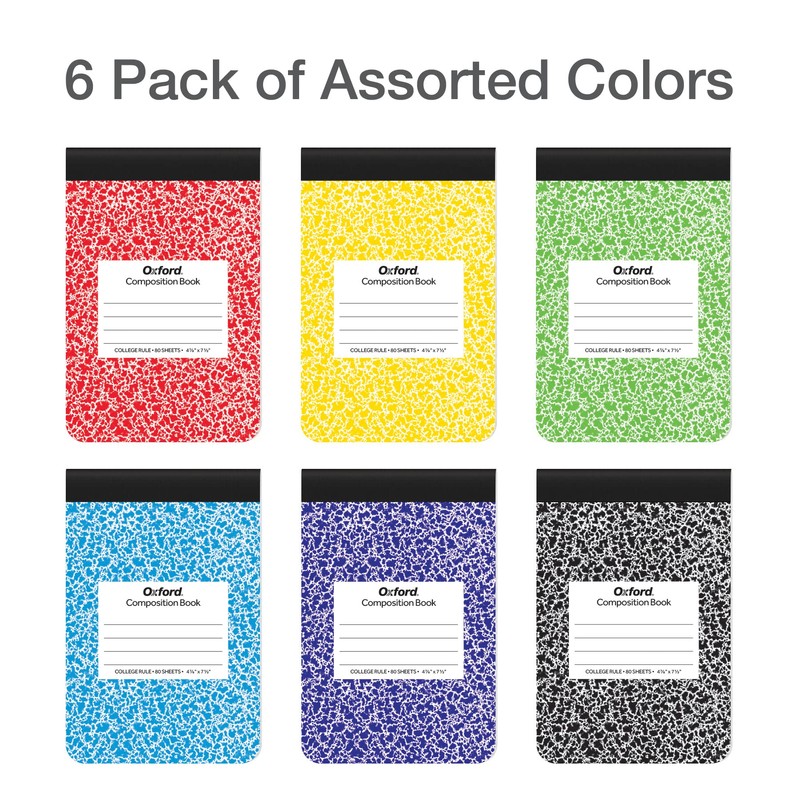 Oxford Jr. Composition Notebooks, Notebooks for School, School Supplies, Half