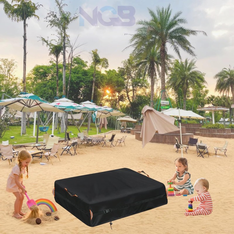 Outdoor Sandbox Cover, Square Kids Sand Box Covers Waterproof and