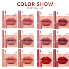 Lipstick 1 set, lipstick set, velvet matte lip glaze, non-stick lipstick, multiple color options, cute lipstick, long lasting and easy to carry, cute lip makeup, high color, melting skin tone, strong