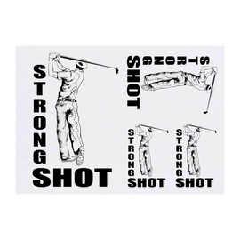 4 x 'Perfect Strike, Golf Glory' Temporary Tattoos - Water Resistant, Skin-Safe, Non-Toxic Transfers, Mixed Sizes (TO00074314)