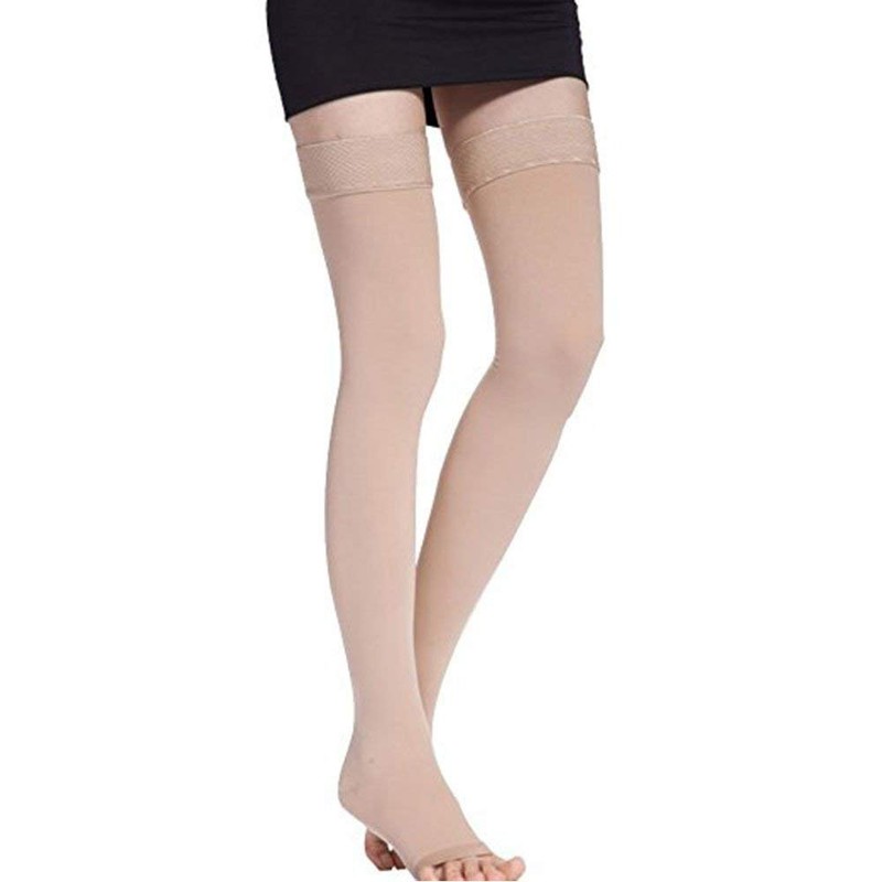Thigh High Support Socks with Open Toe Cap For Women