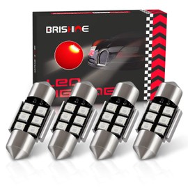 BRISHINE DE3175 LED Bulbs, Super Bright Brilliant Red 2835 Chipsets Canbus Error Free 31MM 1.25” Festoon DE3021 DE3022 3175 6428 LED Bulbs for Car Dome Map Door Tail License Plate Lights(Pack of 4)