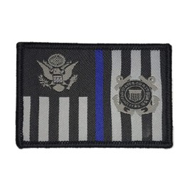 USCG Subdued Thin Blue Line Ensign - Morale Patch (Black)