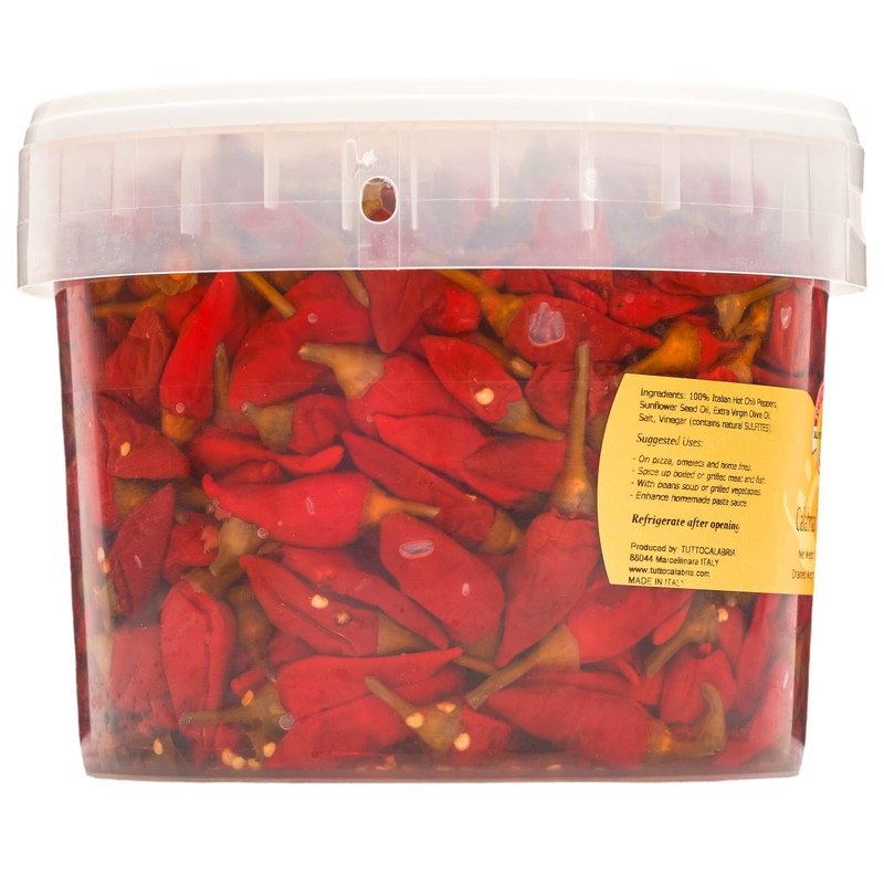TUTTOCALABRIA Calabrian Chili Peppers, Whole, in Oil, Bulk Foodservice Tub,