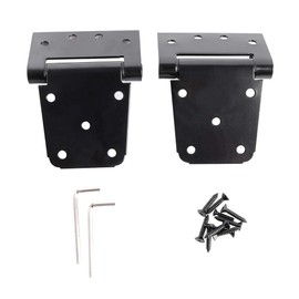 HOME MASTER HARDWARE 3-1/2" Heavy Duty Spring T Hinge Gate Hinges Steel Black Finish with Screws 2-Pack