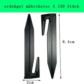 Ground Pegs for Robotic Lawnmower Boundary Cable, Pack of 130, Ground Hooks for Attaching, Robotic Lawnmower Boundary Wire, Hook Ground Spike Compatible with Husqvarna, Gardena, Worx, Robomow, Bosch