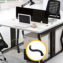 Flexible Cable Guide Spine Cable Trays for Height-Adjustable Cable Management Square 670 mm for Flexible Desk Cable Management with Height up to Height-Adjustable Desks (Black)