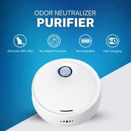 Cat Odor Neutralizer and Purifier. Eliminates Kitty Litter Smells. Also Good for bathrooms, Kitchens and Closets etc. Plus, it’s Rechargeable. It has a 5,000 mAh Battery, for a Longer Usage time.