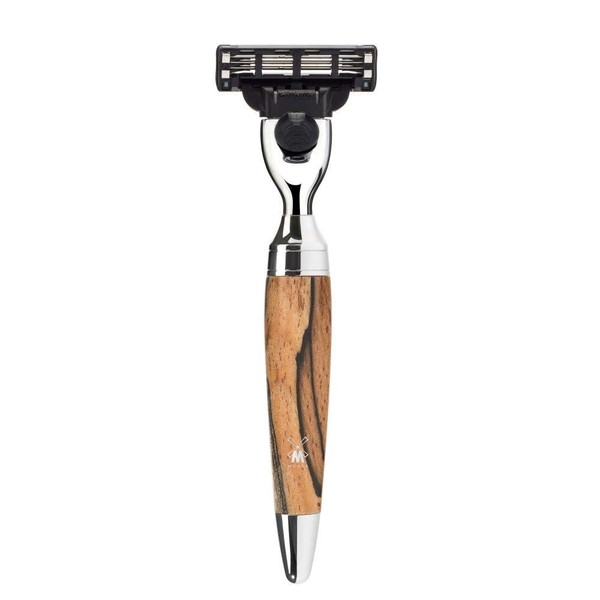 MÜHLE Stylo Series Wet Razor Compatible with Gillette Mach3 - Plumbered Beech