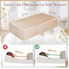 VACVELT Satin Cube Pillow Case for Side Sleepers, Beige Satin
