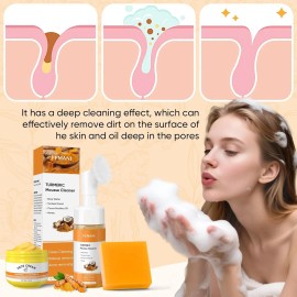 turmeric face skincare Crema De Curcuma Día y Noche Hidratante  Para Las Manchas En La Cara Piel 3 pcs