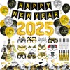 HOWAF New Year Decorations 2025: Happy New Year Banner, Balloons, Glasses, Party Hats, Blowers & Confetti