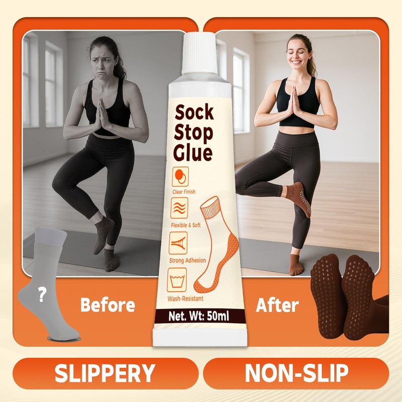Sock Stop Glue 2 Pack – Transparent Anti Slip Sock
