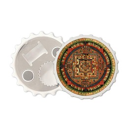 Mandala Magnetic Bottle Cap Opener Fridge Magnet Tibet Tibetan Symbol Buddhist