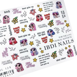 IBDI Cartoon Words Nail Decals/Sliders #Colorful 125 for Manicure Or Pedicure, Decal for Nails, Slider for Manicures and Pedicures, Nail Art
