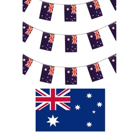 ILOVEFANCYDRESS AUSTRALIAN FLAG BUNTING 10M/30FT + FLAG - AUSTRALIA DAY, PARTY DECORATION, WORLD CUP