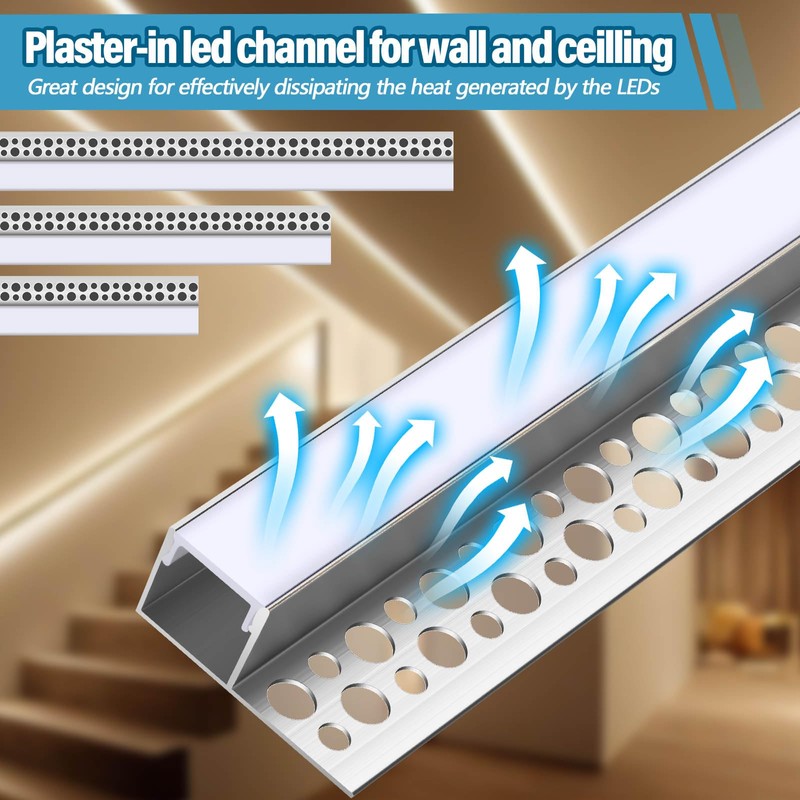 Glooglitter 8 Pcs 6.6ft/ 2 Meter Plaster in LED Channel