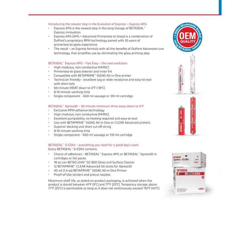 Betaseal Express APG Advanced Primerless Automotive Auto Glass Urethane, Adhesive