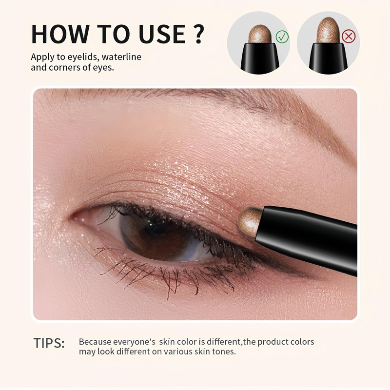 Waterproof Eyeshadow Stick,Eyeshadow Stick,Shimmer E-yeshadow S-tick,Eye Shadow Sticks,Cream E-yeshadow Pencil