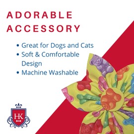 Huxley & Kent Pet Pinwheel | Gummy Bears (Large) | Collar Accessory for Dogs/Cats | Bow Collar Attachment | Cute, Comfortable Accessory | H&K Pinwheel for Pets