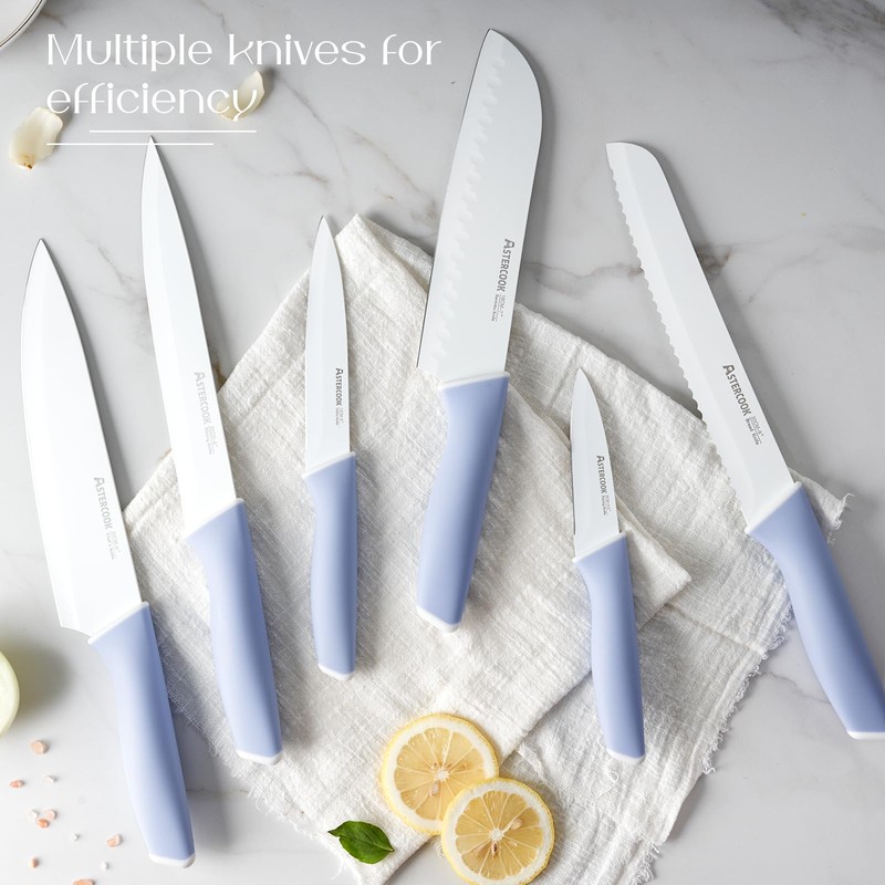 Astercook Knife Set 15 Pcs Stainless Steel Knives Dishwasher Safe