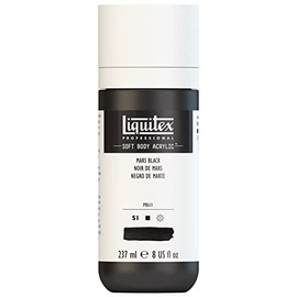 Liquitex Professional Soft Body - Pintura acrílica, botella de 8 onzas, color negro (Mars Black)