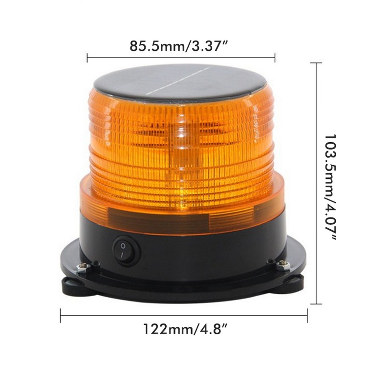 Solar Strobe Warning Safety Flashing Light LED Emergency Warning Light