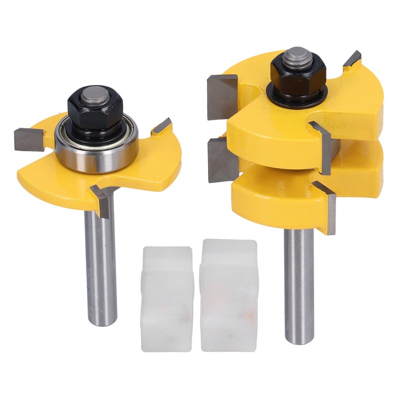 Tongue Groove Router Bit Set Adjustable T Shape 3 Teeth