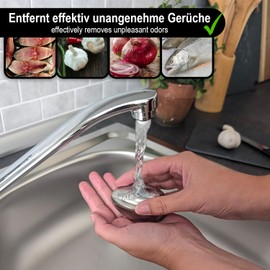 Wilhelm Sell® Stainless Steel Soap 18/10 Rustproof - Hygienic Odour Neutraliser - Stainless Steel Egg for Odour Removal - Cleaning Block for Hands & Feet - Magic Deodorising Soap (Soap Egg)