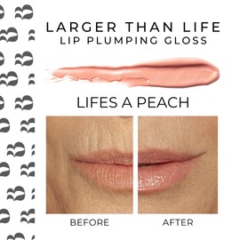 Rinna Beauty Lip Plumping Gloss - Life's A Peach - Helps Boost Collagen, Increases Lip Volume, Elastin Production - Vegan, Cruelty-Free - 1 each