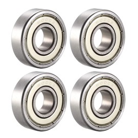 TOP-VIGOR 4Pcs 6000ZZ Deep Groove Ball Bearings, Z1 10mm x 26mm x 8mm Double Sealed Industrial Bearings, Chrome Steel Skateboard Bearings for Electrical Instrument Equipment